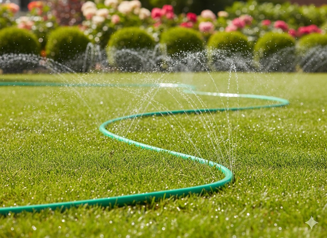 Furtun irigare tip banda 7.5 m pentru gradina, udare delicata pentru straturi si flori