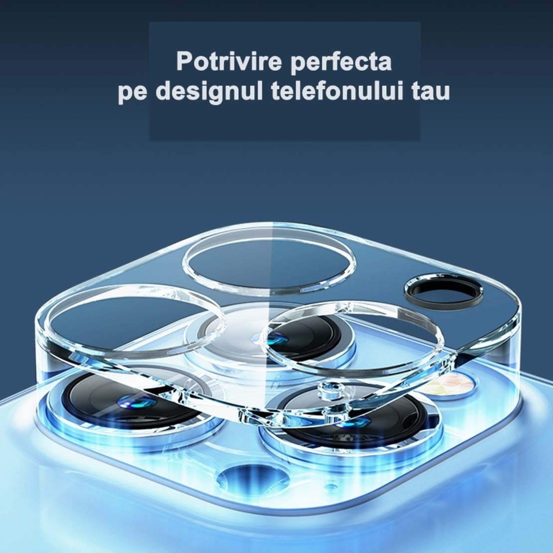 Folie Sticla pentru Camera, compatibila cu Apple iPhone 15 Pro / 15 Pro Max, Full Glue Negru