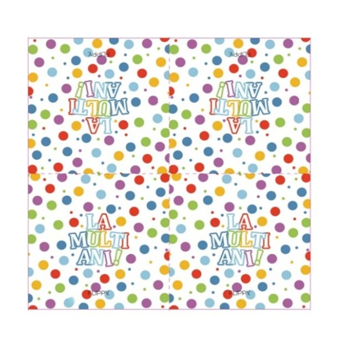 Set 20 Servetele de Masa, Vafy, Colectia LA MULTI ANI, 33 x 33 cm, din Hartie, Multicolor