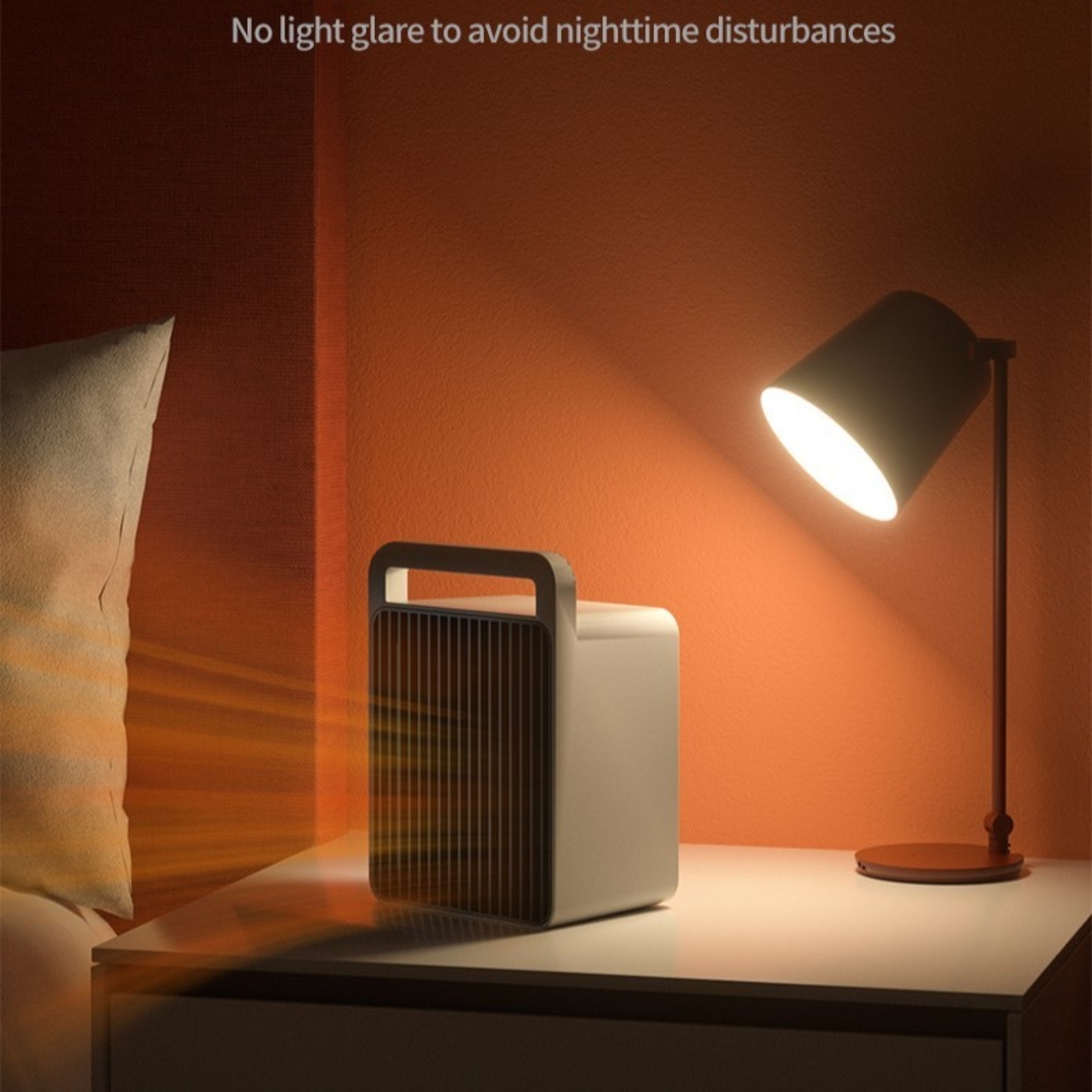 Mini Aeroterma, Vafy, Mini Radiator Electric, Putere 900 W, Buton cu 2 Trepte de Temperatura, Inchidere Automata, cu Maner de Prindere, 15x10.3x21 cm, Alb/ Negru
