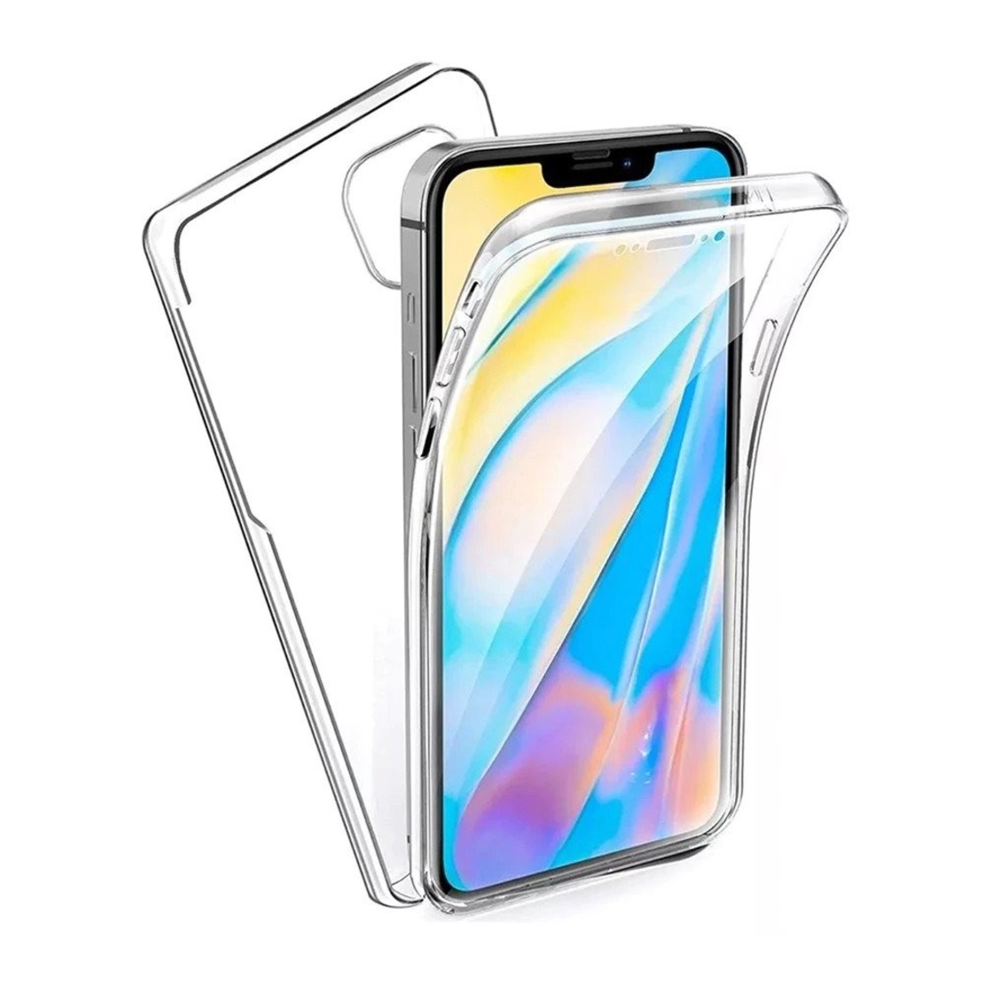 Husa de protectie Flippy® pentru Samsung J1 2016 Full Tpu 360 V2 Transparent cu margini albe