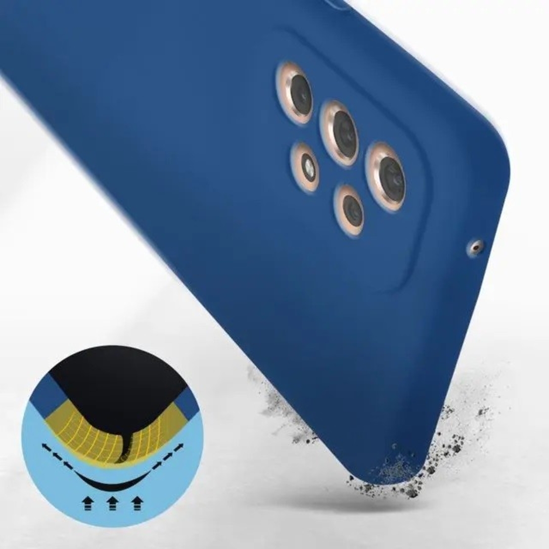 Husa protectie Vafy pentru Samsung A53 5G Liquid Silicone Albastru Inchis