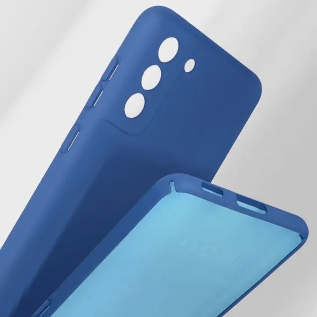 Husa protectie Vafy pentru Samsung S21 FE Liquid Silicone Albastru Inchis