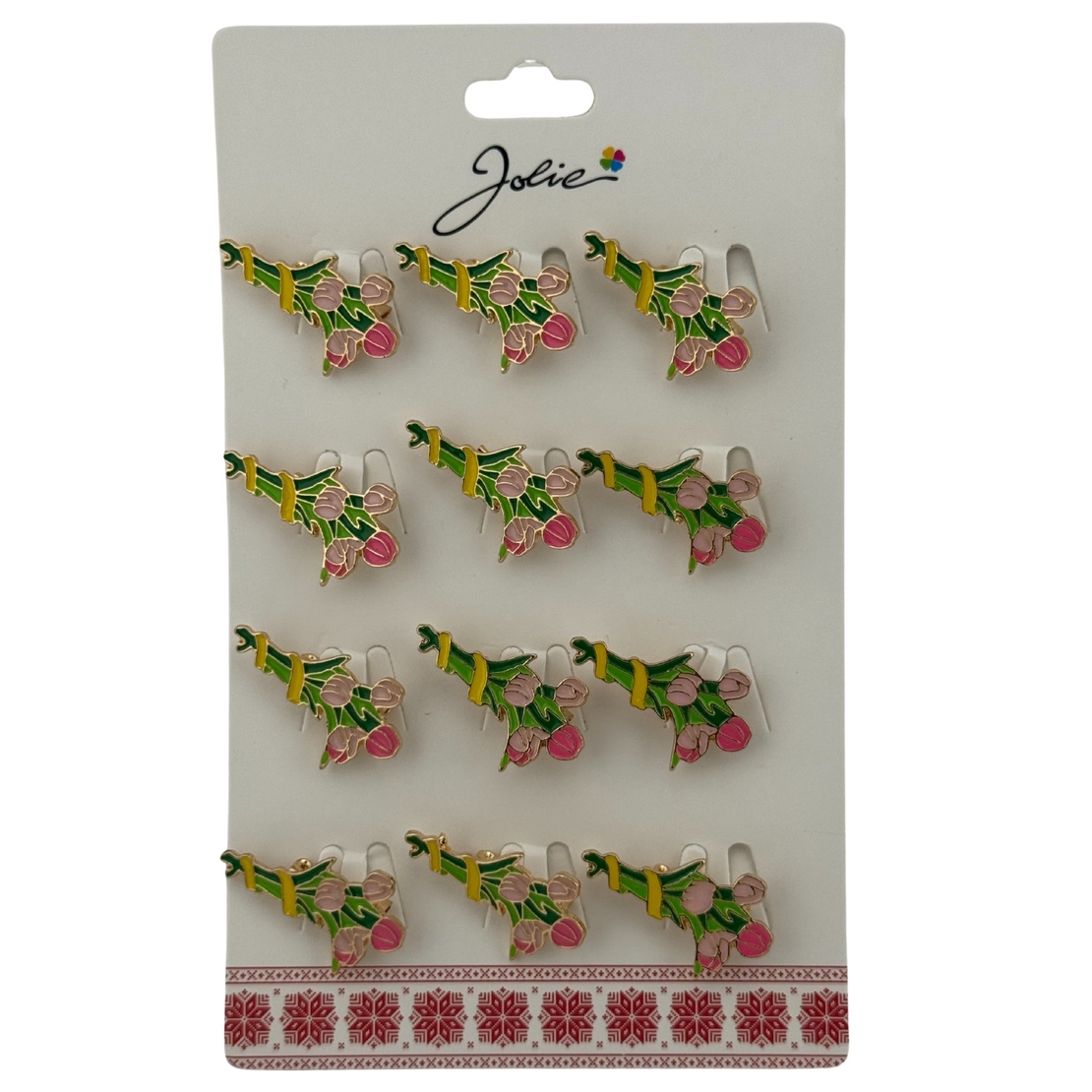 Set 12 Brose Martisor Primavara, Jolie, Model Buchet de Lalele