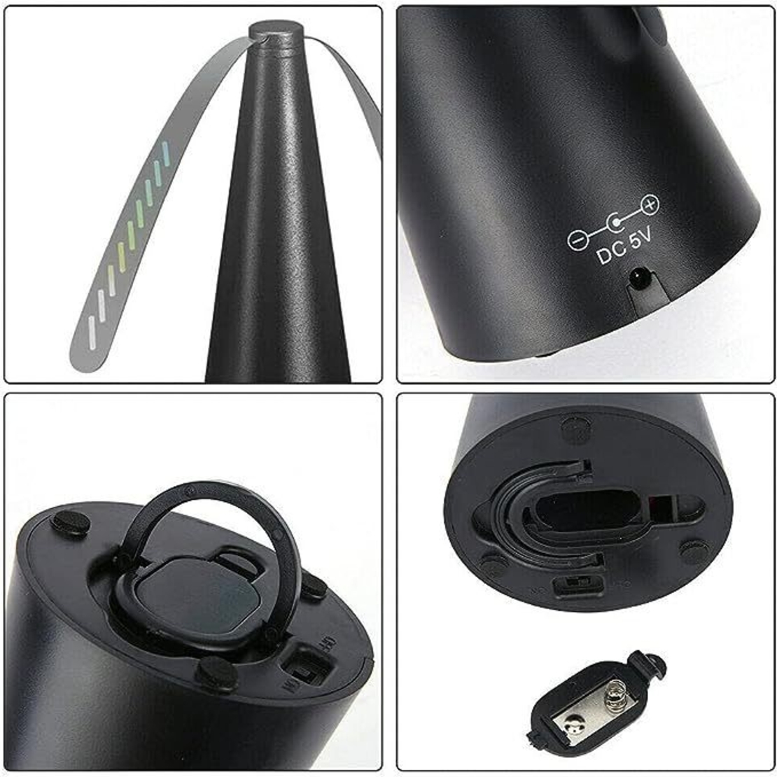 Ventilator Exterior, Vafy, Repelent pentru Muste/Tantari, Cablu USB, Slot Baterii, 9 x 9 x 20 cm, Negru