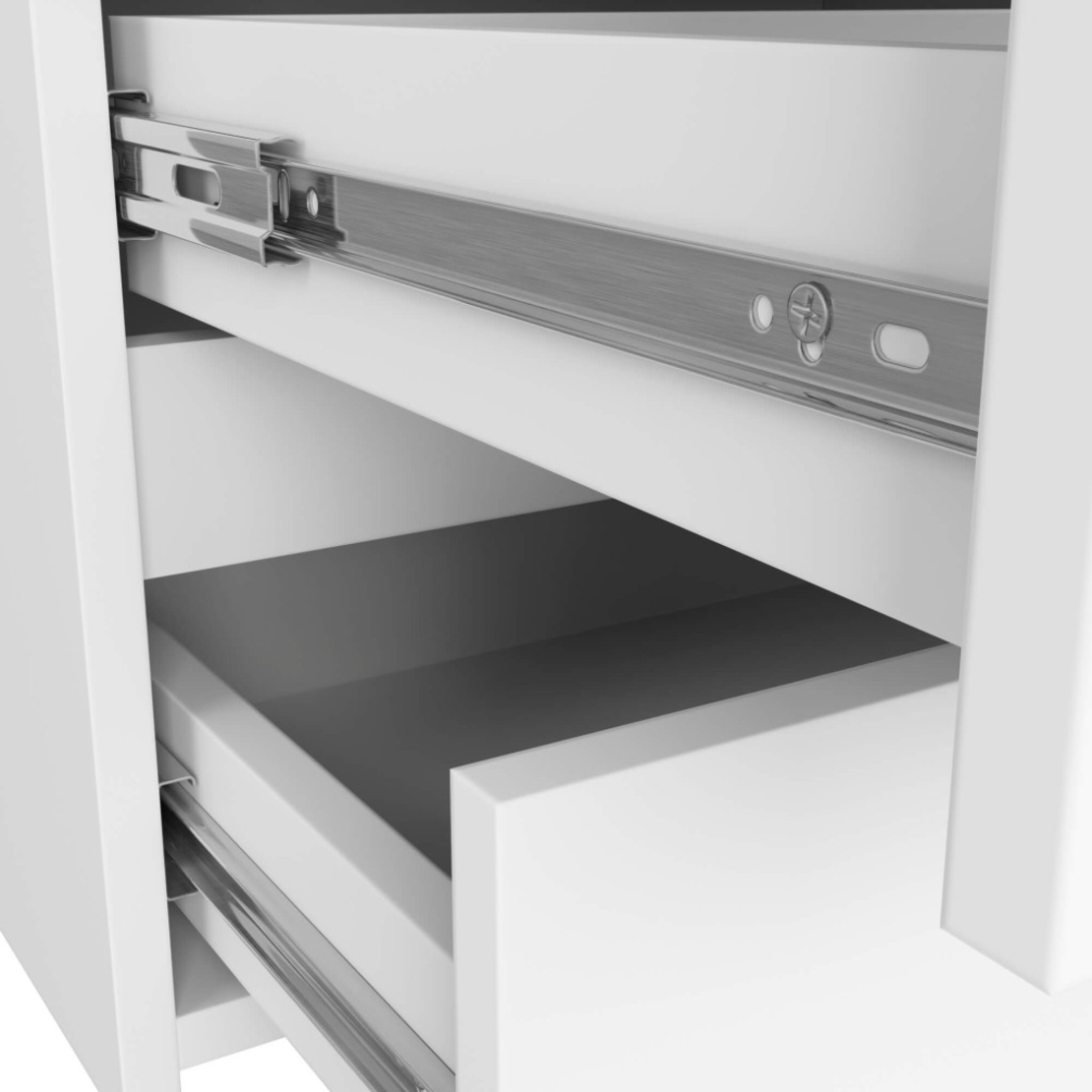 Comoda cu 6 sertare, PAL laminat, 100x35x57 cm, alb mat