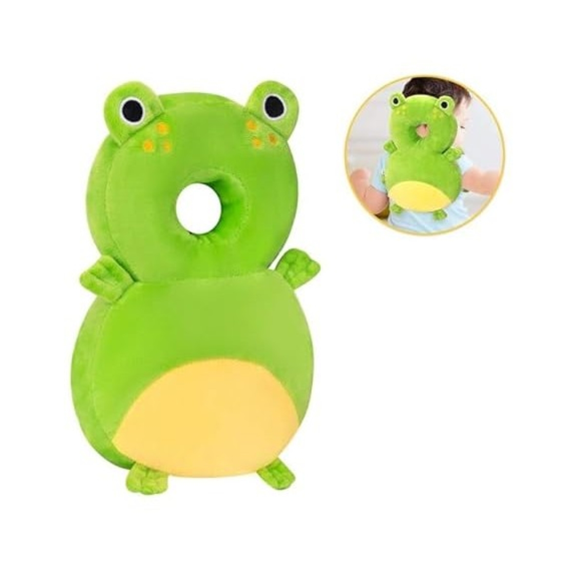 Perna tip Rucsac pentru Protectia Capului, Vafy, Tetiera tip Broscuta, pentru Bebelusi, 33x6x19 cm, 180 g, Verde