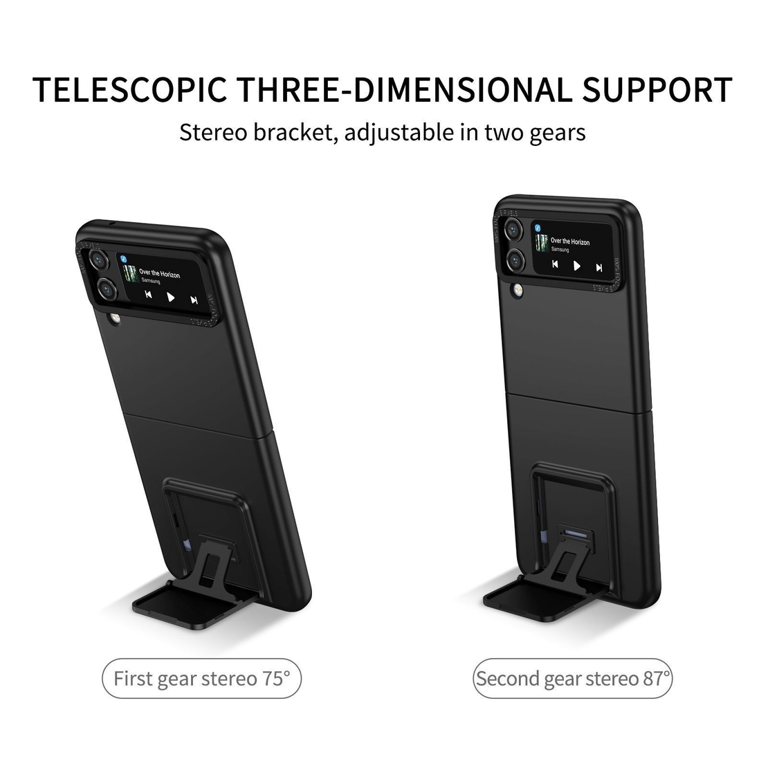 Husa de Protectie, Vafy, pentru Samsung Galaxy Z Flip 5, din PC, cu Pliere Tridimensionala, Multifunctionala, Neagra