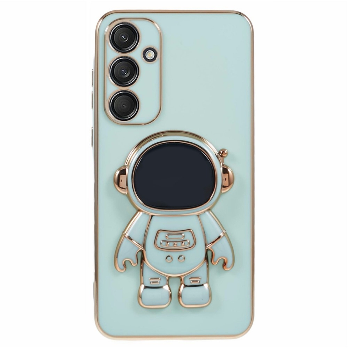 Husa Telefon 2in1, Vafy, Compatibila Samsung Galaxy S23, Carcasa TPU cu Suport Inclus Tip Astronaut, Protectie Camere, Verde