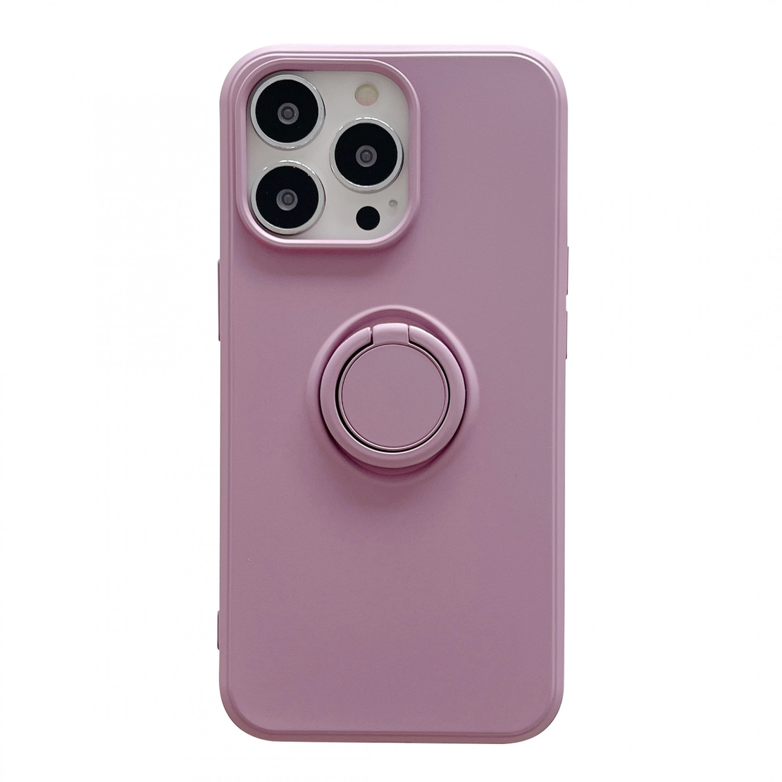 Husa protectie Vafy compatibila cu Apple iPhone 13 Mini Liquid Silicone Ring cu suport rotativ Mov