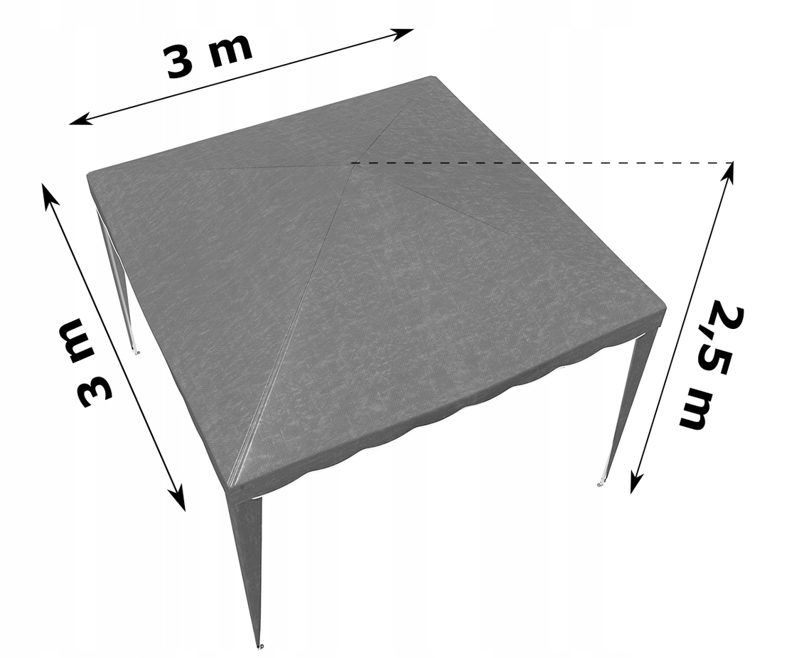 Cort pavilion de gradina pliabil automat pop-up, impermeabil, cu protectie UV, 300x300cm, gri