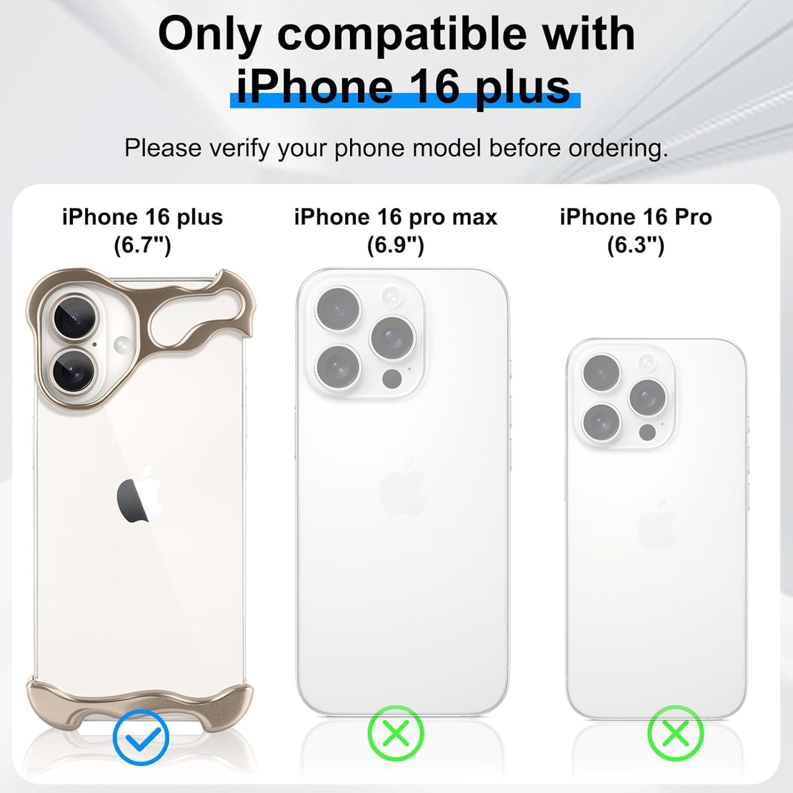 Husa Metalica Compatibila cu iPhone 16 Plus, Vafy, Protectie pentru Colturile Telefonului si Camera, Aliaj, Antisoc, Antizgariere, Auriu
