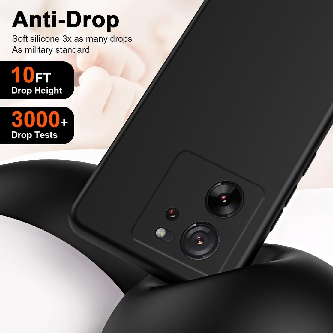 Husa de Protectie, Vafy, pentru Xiaomi Redmi 13T, Liquid Silicone, cu Microfibra pe Interior, Protectie Antisoc, Compatibil Incarcare Wireless, Negru