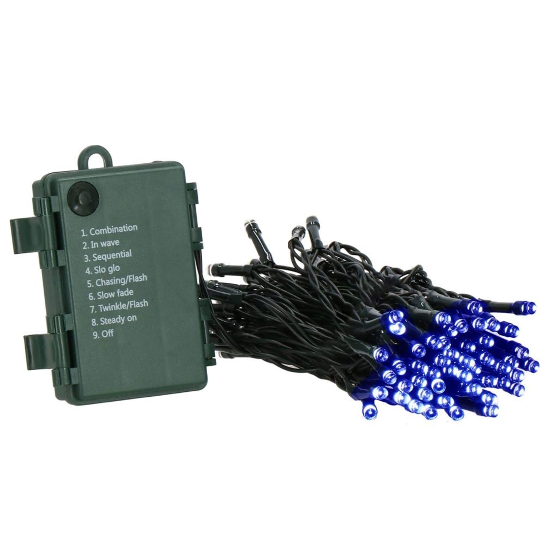 Instalatie lumini de exterior pentru gradina, 10 metri, 100 LED-uri, cu baterii, albastru