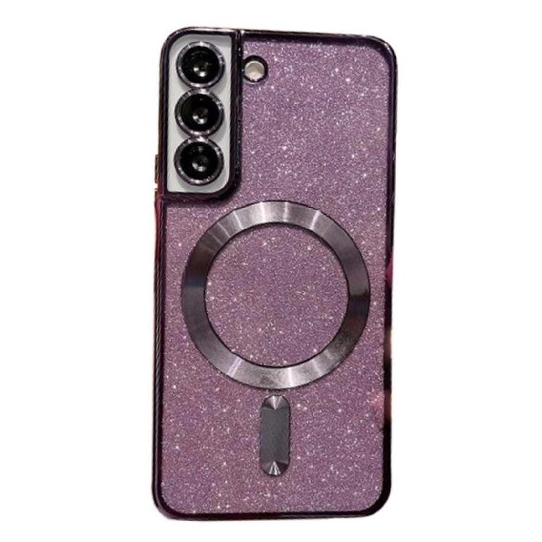 Husa de Protectie 2 in 1, Vafy, Husa pentru Samsung Galaxy S24+, Glitter Chrome Magsafe, din TPU, Magnetica, cu Protectie Lentila, Mov