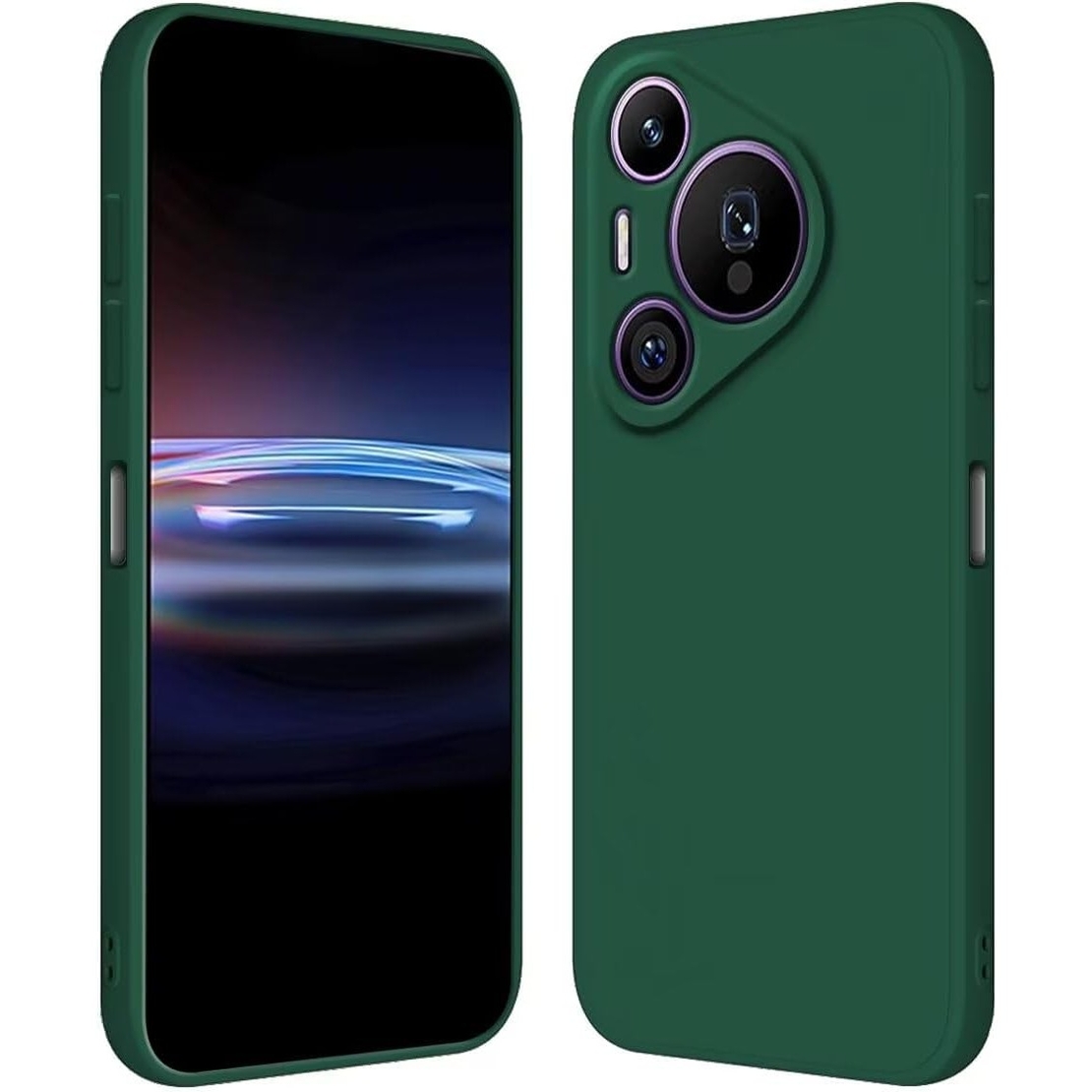 Husa de Protectie, Vafy, pentru Huawei Pura 70 Pro, Liquid Silicone, cu Microfibra pe Interior, Protectie Antisoc, Compatibil Incarcare Wireless, Verde