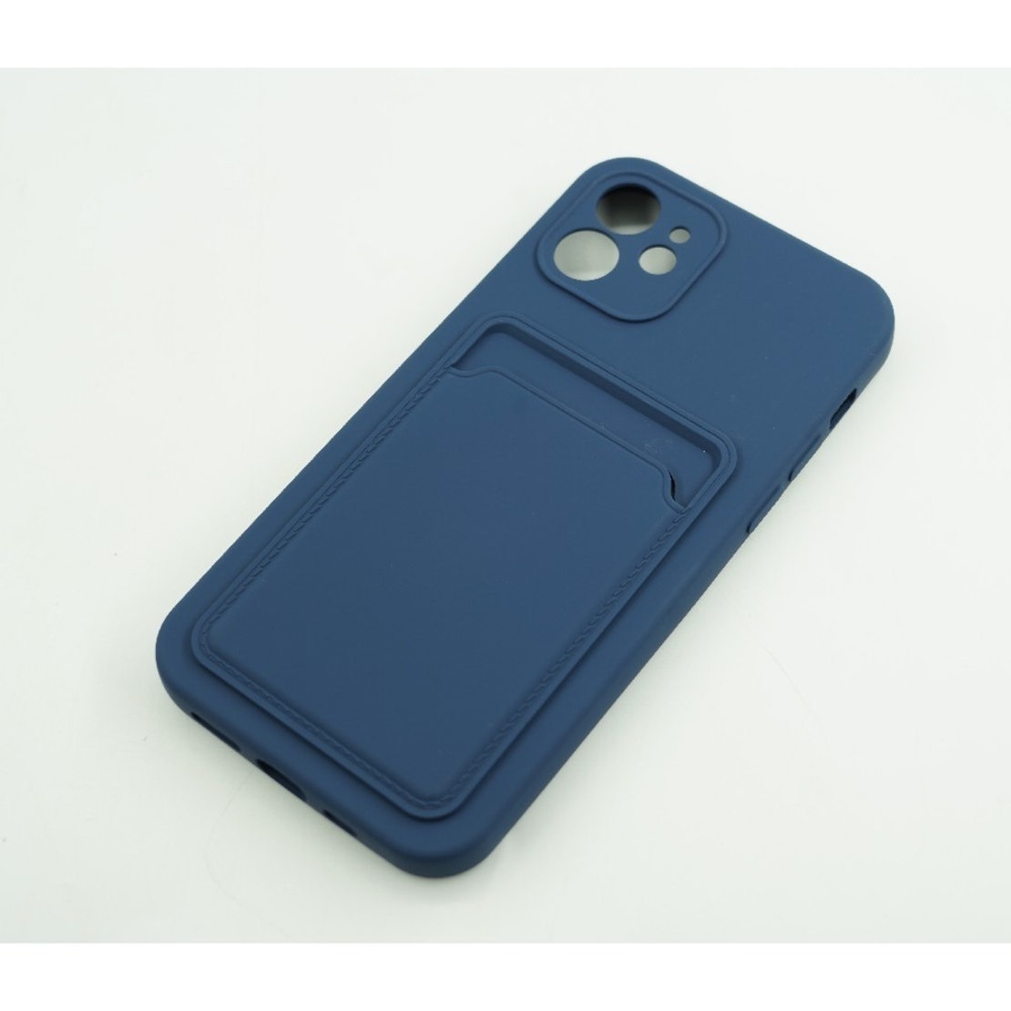 Husa protectie Vafy cu suport card compatibila cu Apple iPhone 12 Pro Albastru inchis