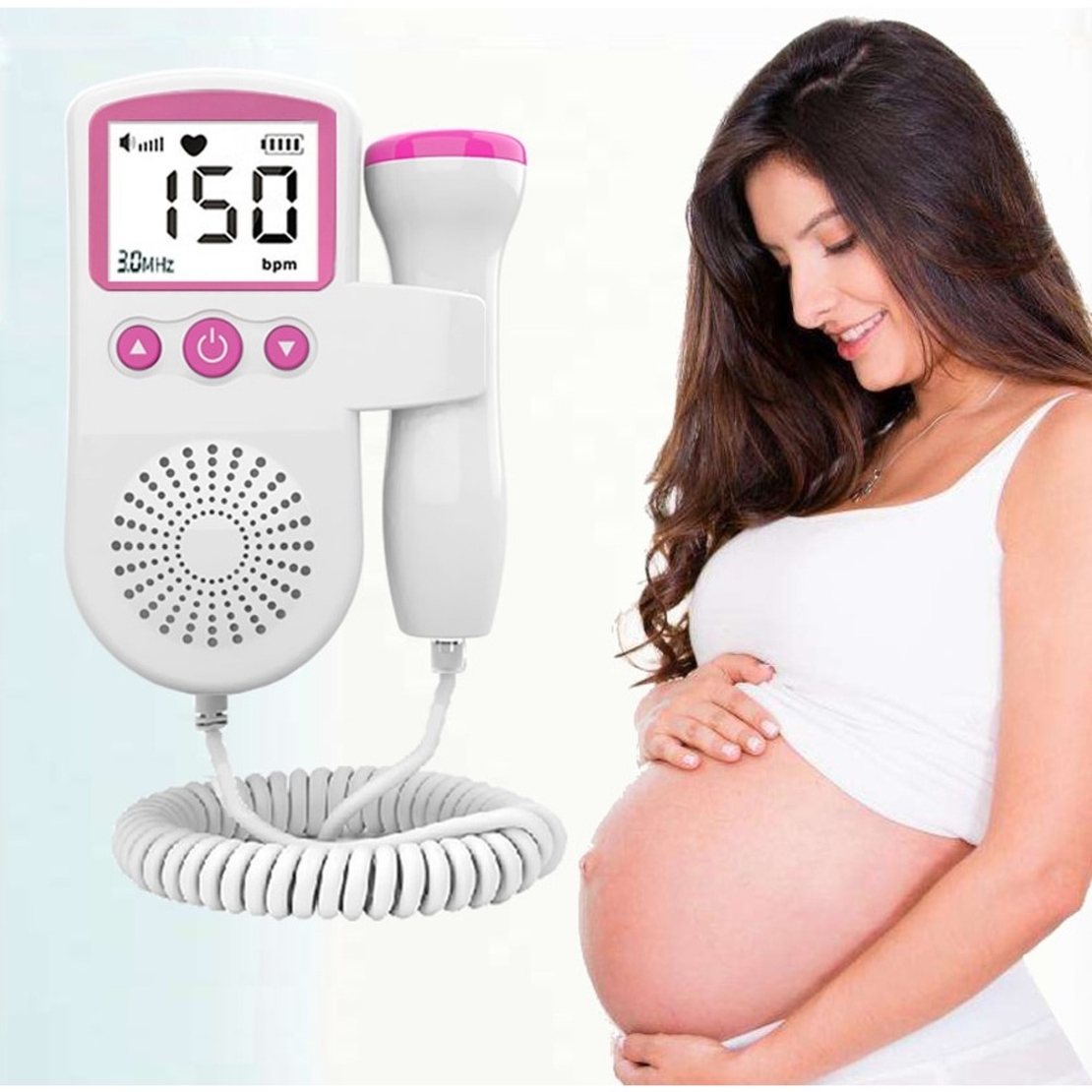Monitor Fetal Doppler, Vafy, Monitorizare Sarcina, Ritm Cardiac, Ecran LCD 4.5 cm, 2 x Baterii AA (neincluse), Portabil, din ABS, 12.8 x 9.6 x 3