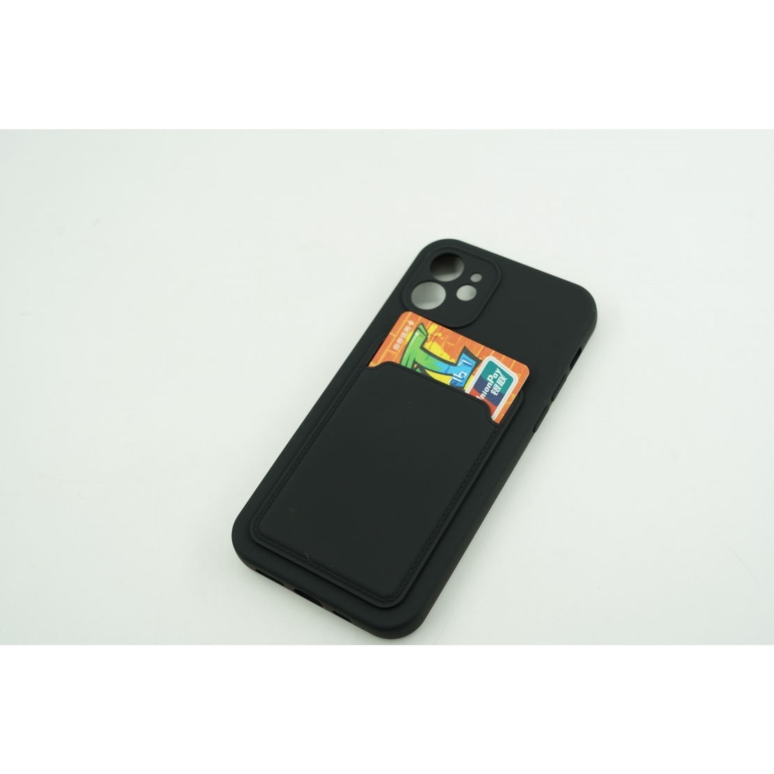 Husa protectie Vafy cu suport card compatibila cu Apple iPhone 13 Negru