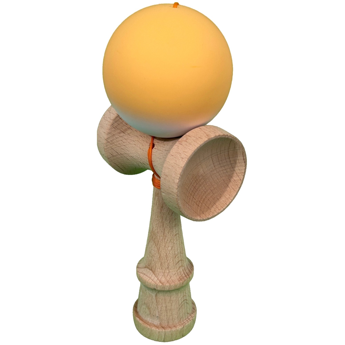 Kendama X Originala, Profesionala, Flippy, din Lemn cu Bila cu Invelis din Cauciuc, 18 x 6 x 7 cm, Rubber Grip, Portocaliu/Alb