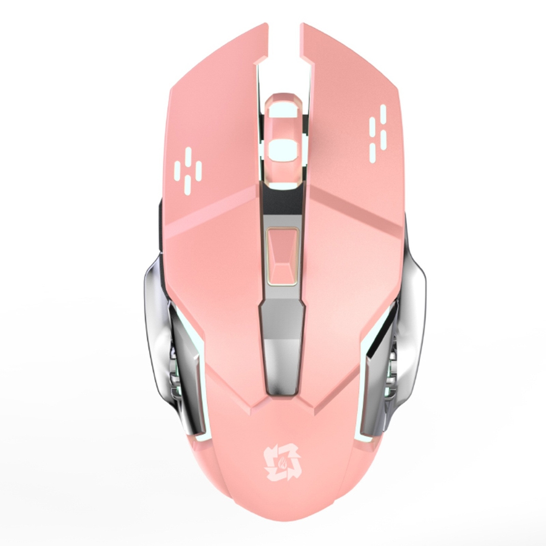 Mouse Wireless, Vafy, 6 Butoane, DPI Ajustabil 1200-3600, Iluminare RGB Tip Breathing, Reincarcabil, 138x80x38 mm, Compatibil MacBook/iPad/Laptop, Roz