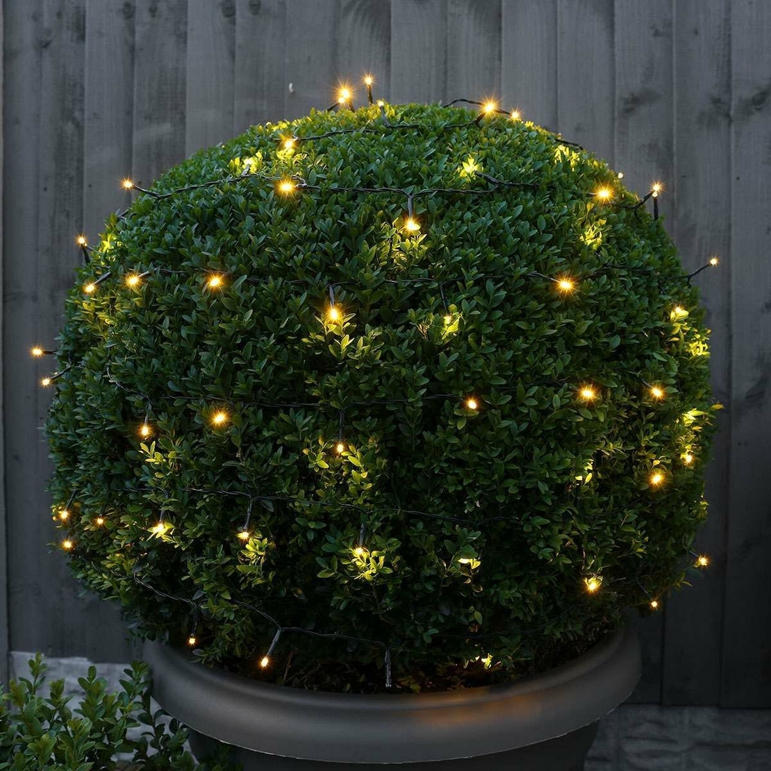 Instalatie Craciun liniara, cu transformator 31V, 10m, alb cald, 100 LED-uri V5, 8 jocuri de lumini, Fir verde, Vafy