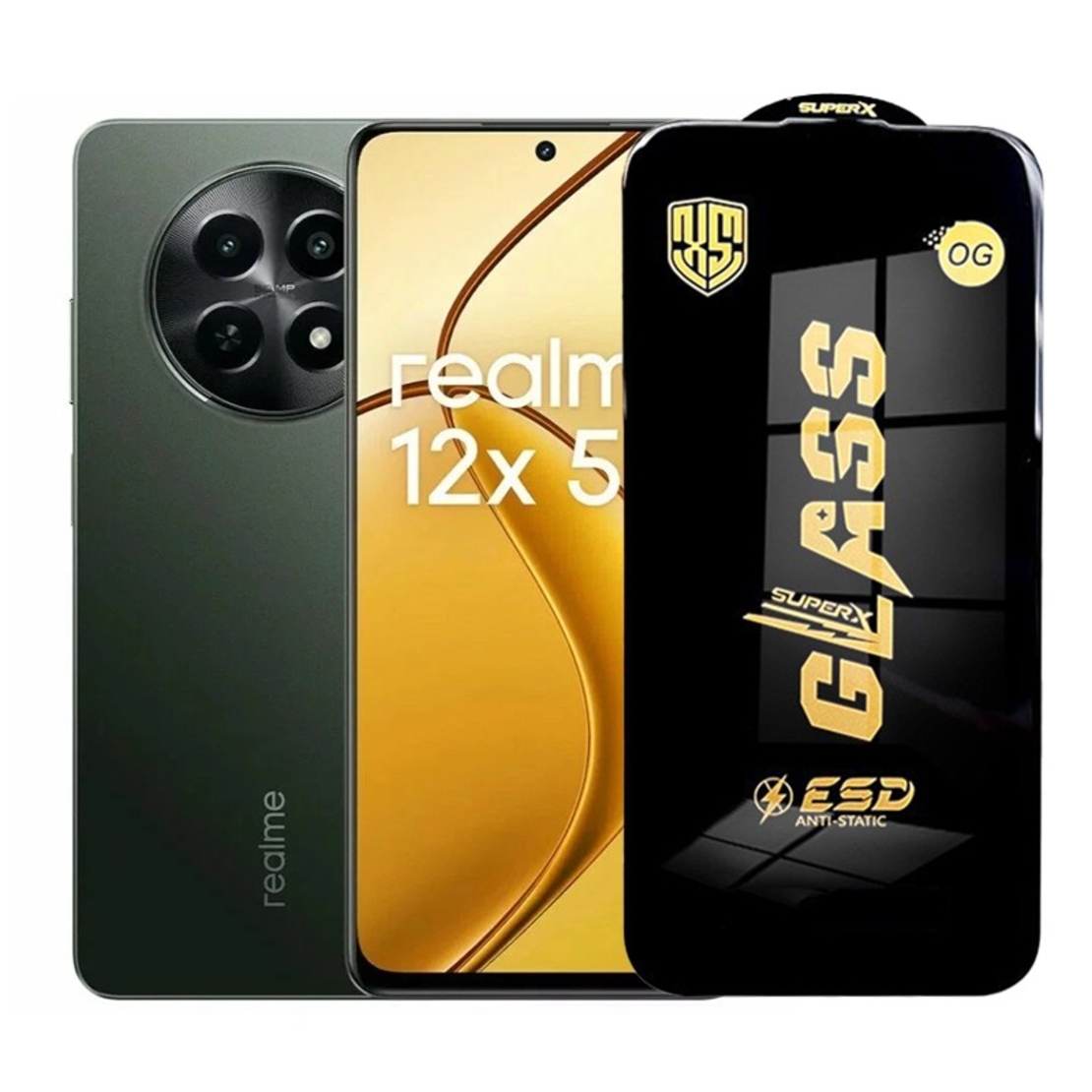 Folie de Protectie pentru Realme 12x, Vafy, Sticla Securizata ESD, Margini Negre, Rezistenta la Zgirieturi, Antistatica, 0.35 mm, Transparenta