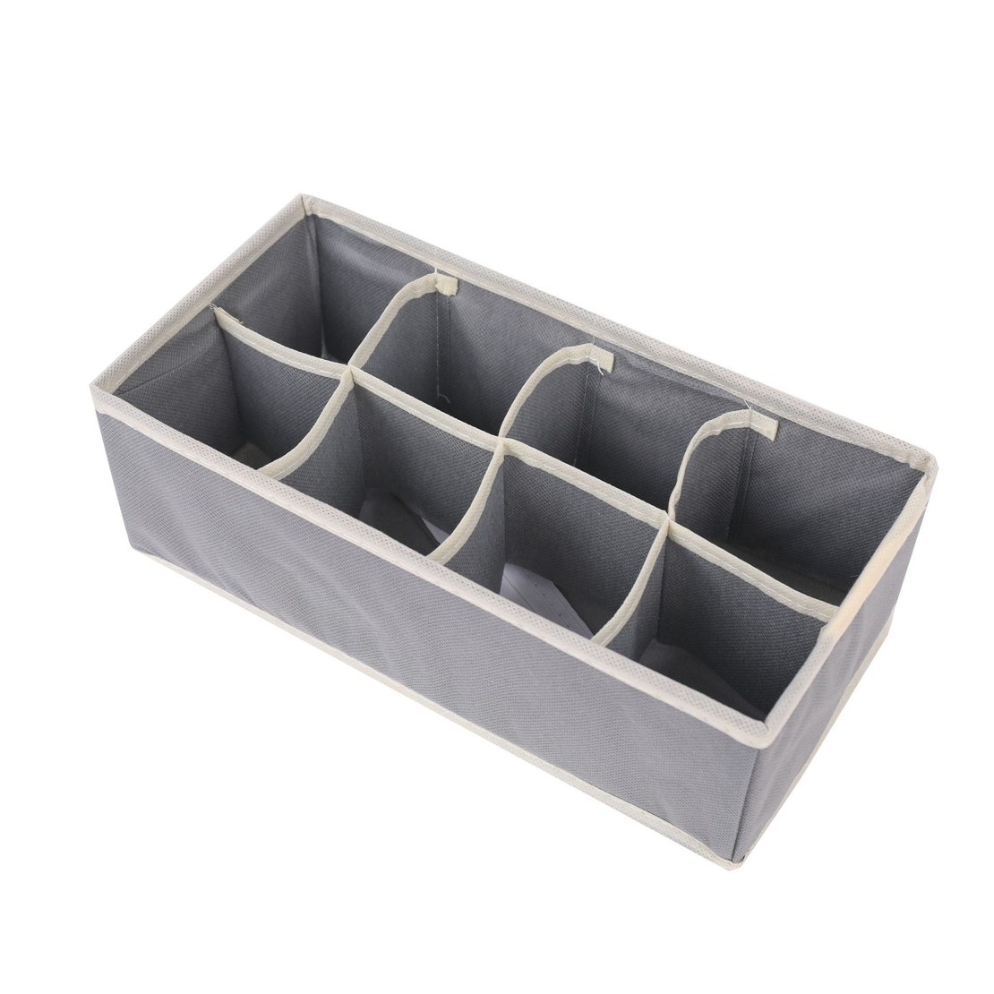 Cutie De Depozitare, Flippy, Pentru Lenjerie, Sosete Si Sutiene, Material Textil, 8 Compartimente, 32 x 16 x 10 cm, Culoare Gri