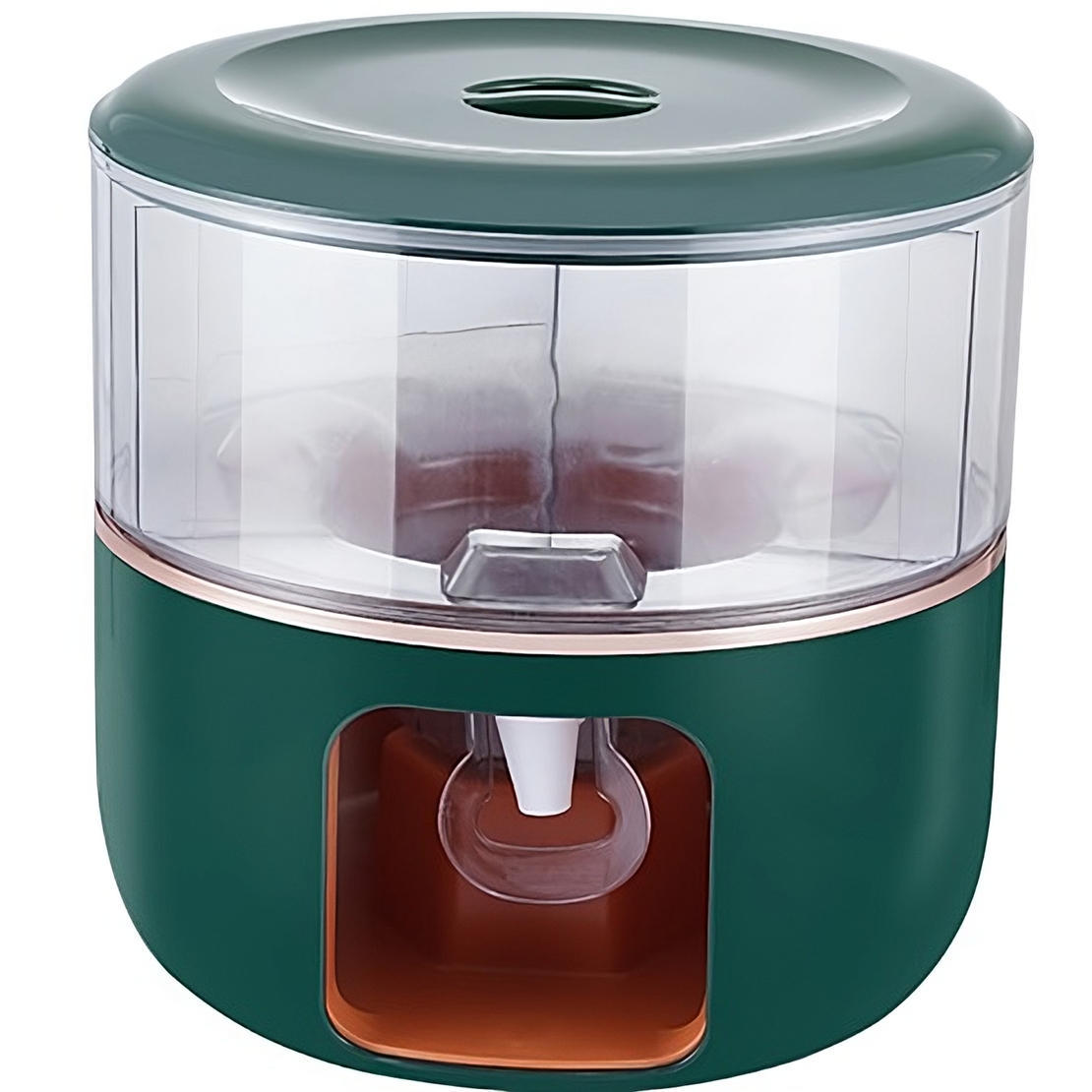 Dozator de apa Flippy, 3 compartimente rotative, capacitate mare de 6l, verde