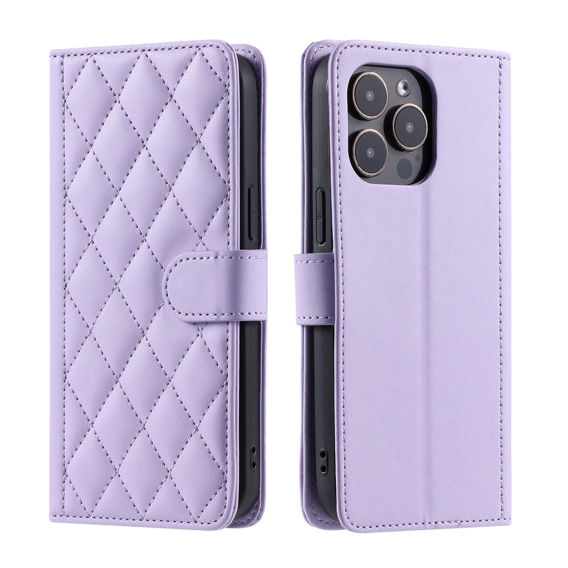 Husa de Protectie Tip Carte, Vafy, pentru Apple iPhone 15 Pro, Model cu Suport si Capsa, Antisoc, Rezistenta la Impact, Protectie Camera, Mov