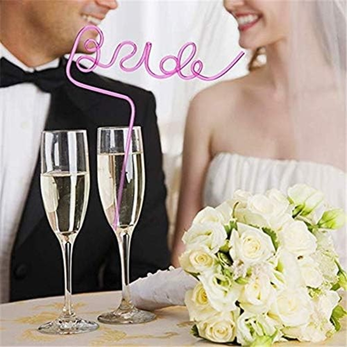 Pai de Plastic, Flippy, Model Bride, Tematica Nunta, Diametru 0.5 cm, Roz