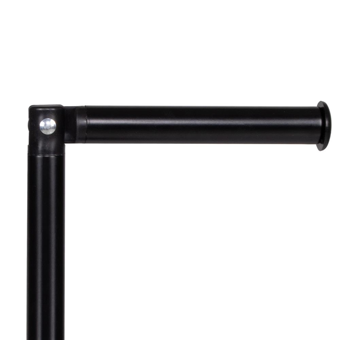 Suport hartie igienica 2 in 1 cu tija mobila, 68.5cm, negru