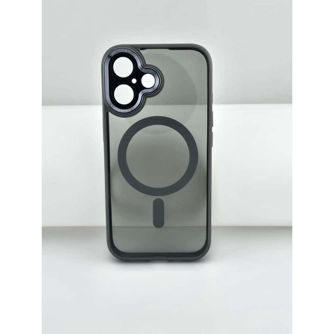 Husa de Protectie Compatibil cu iPhone 16 Plus, Vafy, Incarcare Wireless, Tehnologie Magsafe, Carcasa din TPU/ PC, Protectie Camera, Antisoc, Antizgariere, Gri - Transparent