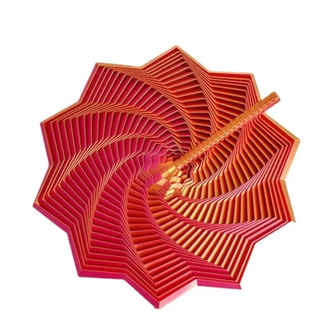 Jucarie Decompresie, Flippy, Model Stea 3D, DuoChrome, Maner Spirala, Turn Magic Geometric, Multiple Forme, Anti-stress, 17 cm, Rosu/Auriu