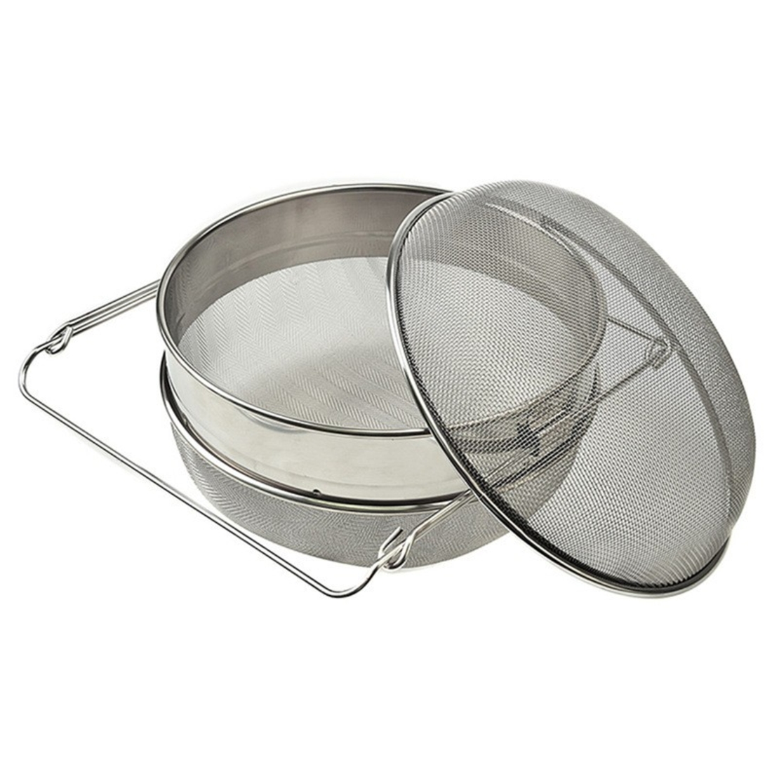 Strecuratoare Apicola, Flippy, din Inox, Dubla, Filtrare Miere, 25 x 25 x 10 cm, Gri