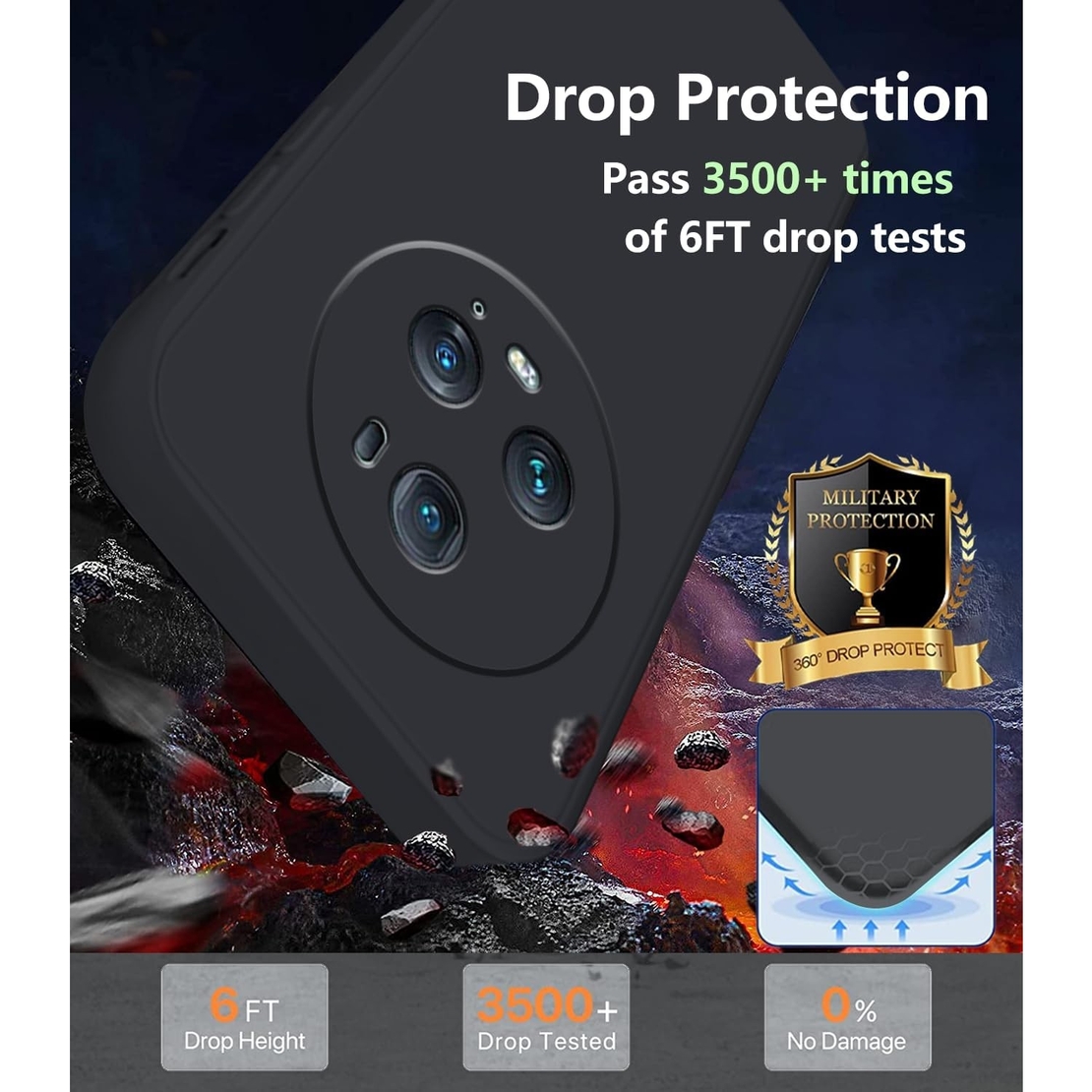 Husa de Protectie, Vafy, pentru Honor Magic 5 Pro, Liquid Silicone, cu Microfibra pe Interior, Protectie Antisoc, Compatibil Incarcare Wireless, Negru