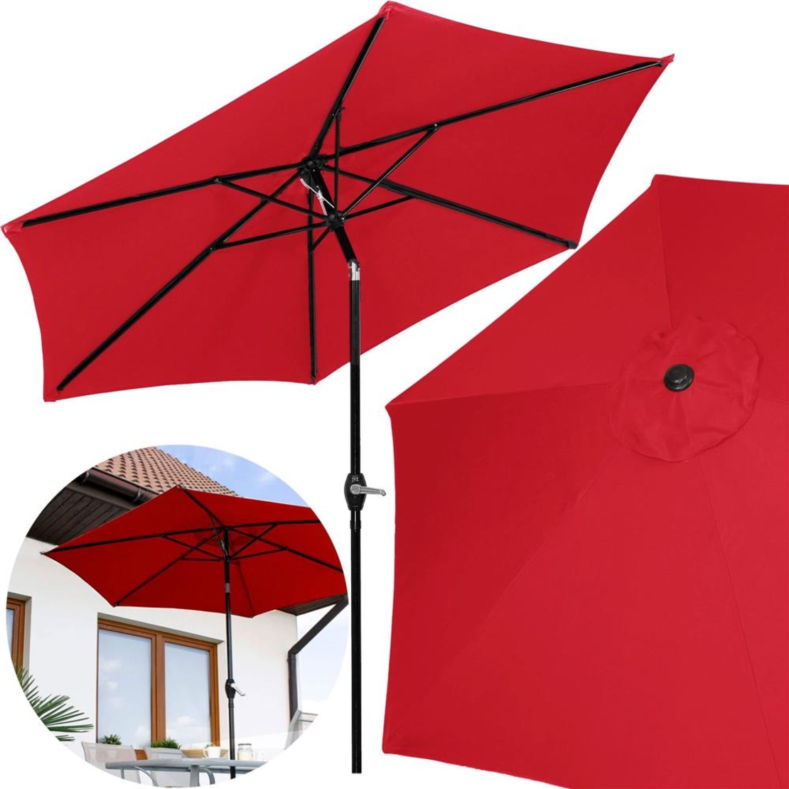 Umbrela terasa gradina, cu manivela si inclinare, diametru 250cm, Rosu