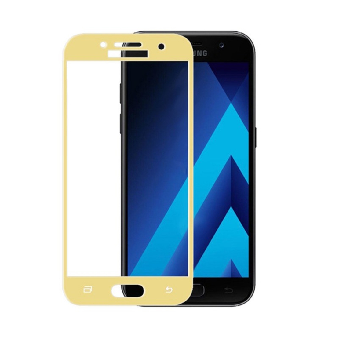 Folie Sticla Securizata, Flippy, compatibila cu Samsung Galaxy A7 2017 5D, Auriu