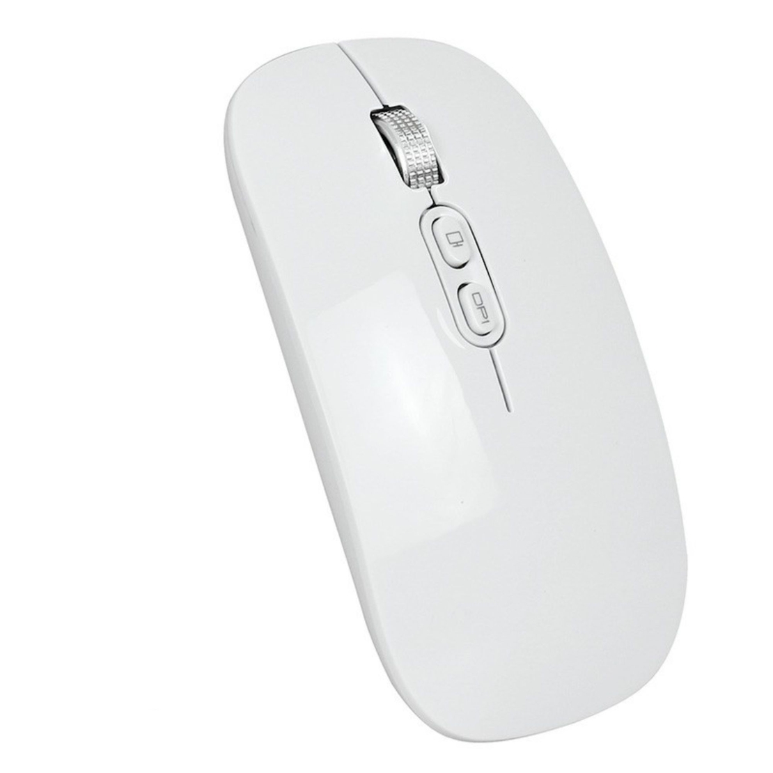 Mouse Wireless Reincarcabil, Vafy, Compatibil Windows/macOS, Bluetooth 5.1 + 2.4GHz, Silentios, DPI 800/1200/1600, Alb
