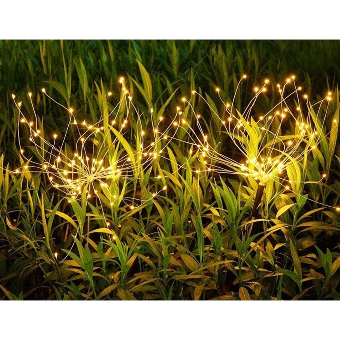 Lampa solara sub forma de artificii, 90 LED-uri, alb cald, Vafy