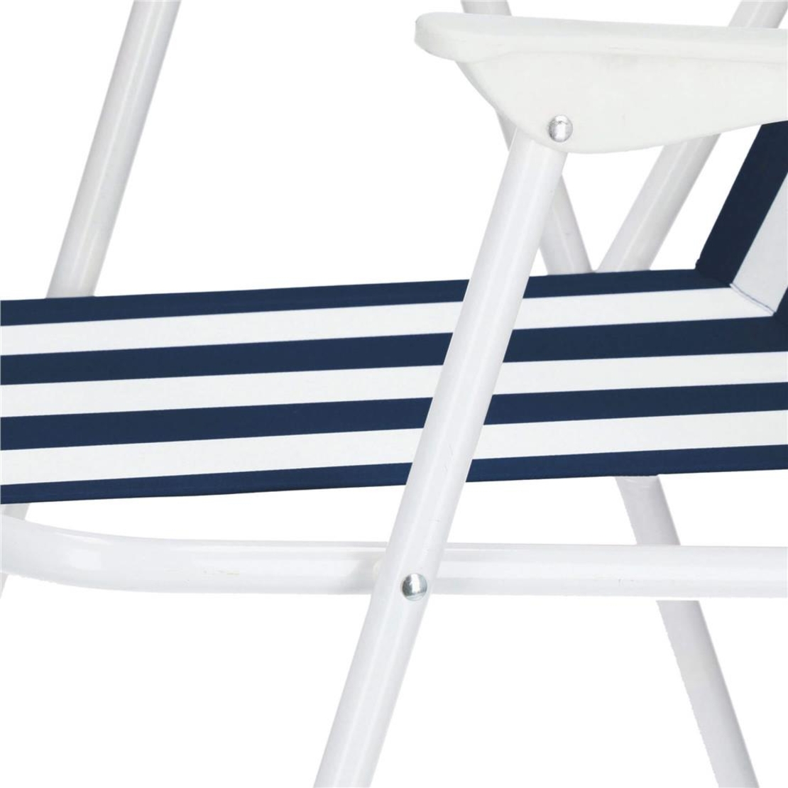 Scaun de plaja Sersimo GC050, pliabil, 100kg, 52x74cm, alb albastru