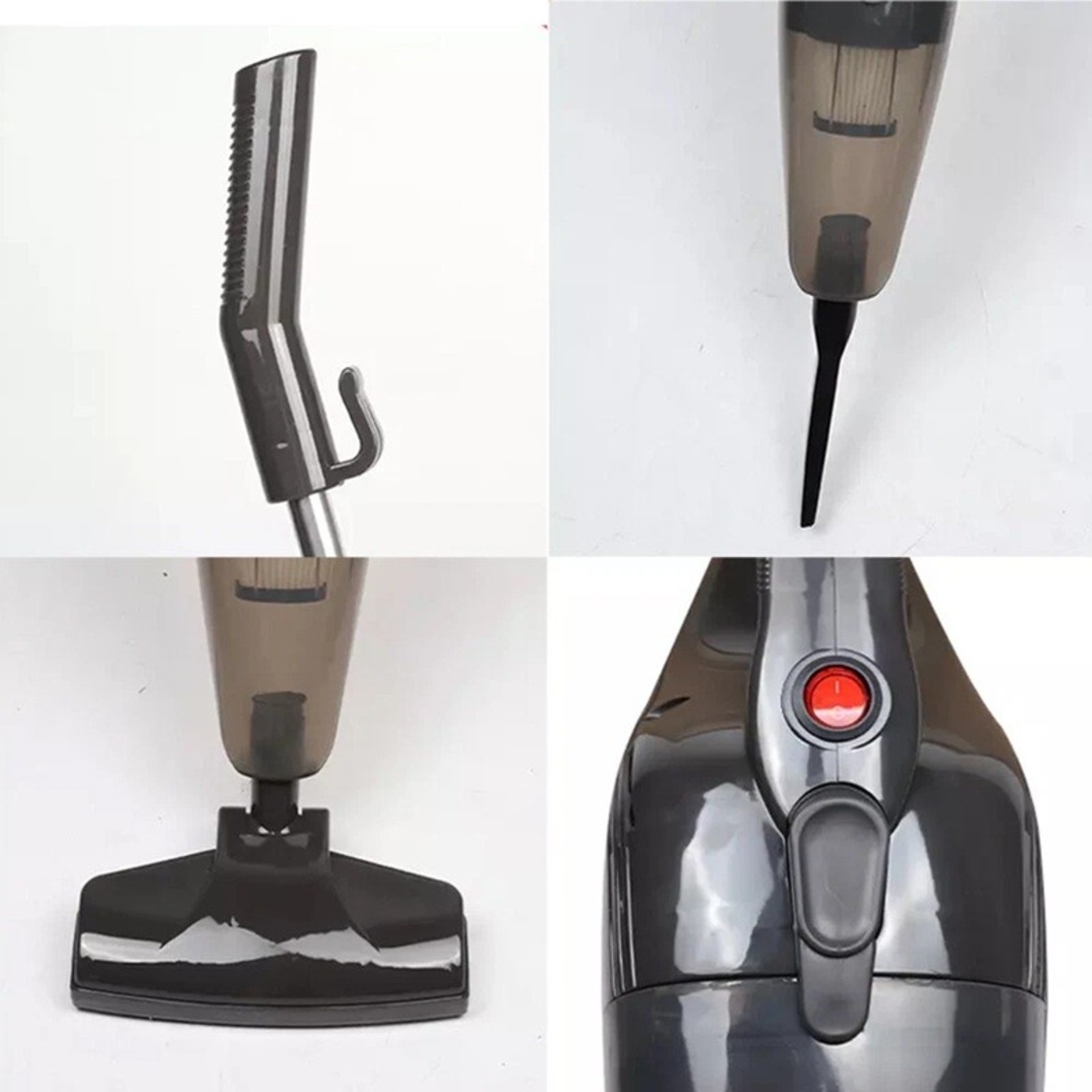 Aspirator Vertical 2in1, Flippy, Fara Sac, 2 Capete, de Mana, Filtrare Multipla, 95 x 24.5 cm, Negru
