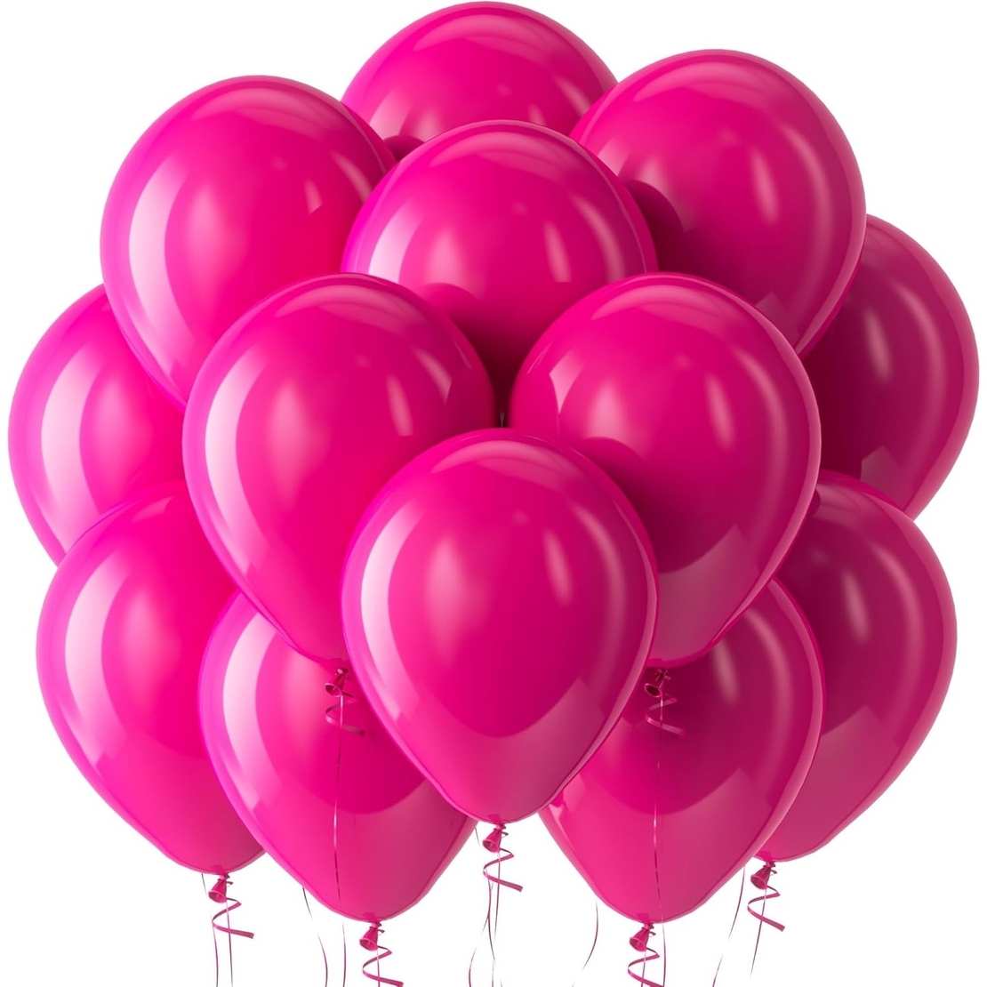 Set 12 Baloane, Flippy, din Latex Standard, 13 cm, Roz Zmeura