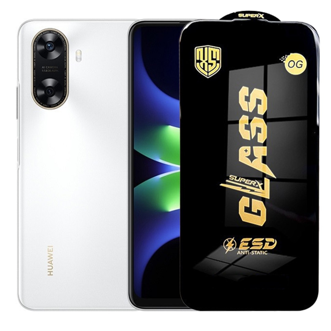 Folie de Sticla pentru Huawei Enjoy 70z, Vafy, Sticla Securizata ESD Antistatica, Super-X Privacy OG, cu Margini Negre, Rezistenta la Zgirieturi, 0.35 mm, Transparenta