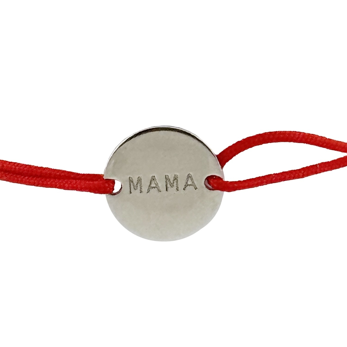 Martisor Bratara Argint 925, Jolie, Model Mama Rotund, Martisor de 1 Martie, cu Snur Rosu, Argintiu