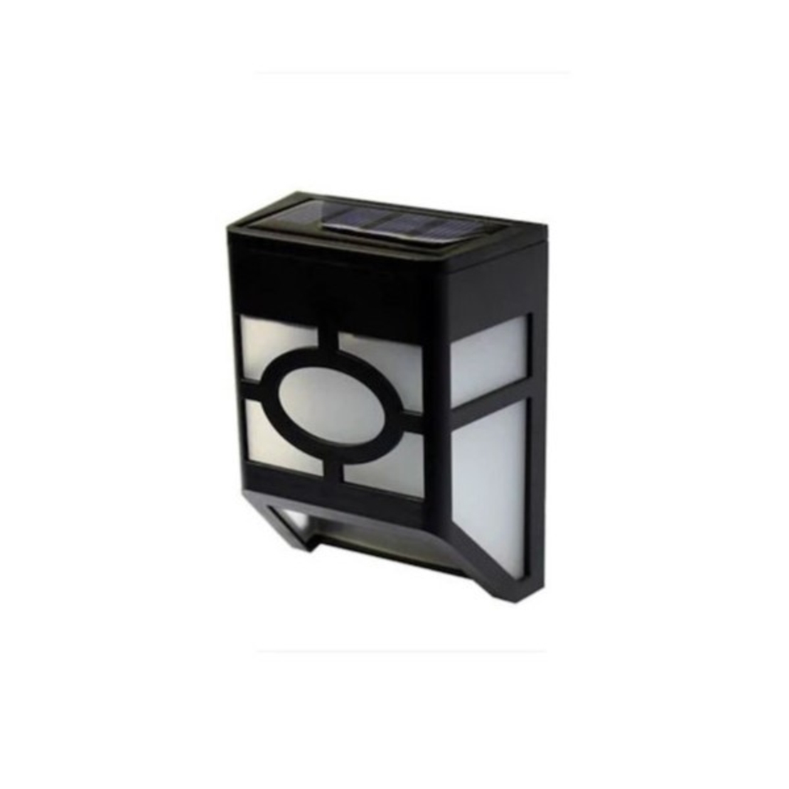 Set 4 Lampi Solare Led pentru Gradina, Flippy, Model Geometric, 11.8 x 8.6 x 5 cm, Buton On-Off, Alb Cald, Negru/Alb