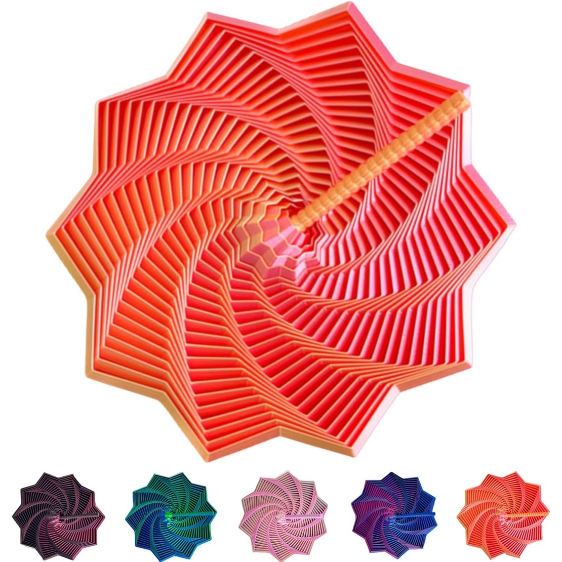 Jucarie Decompresie, Flippy, Model Stea 3D, DuoChrome, Maner Spirala, Turn Magic Geometric, Multiple Forme, Anti-stress, 17 cm, Roz/Auriu