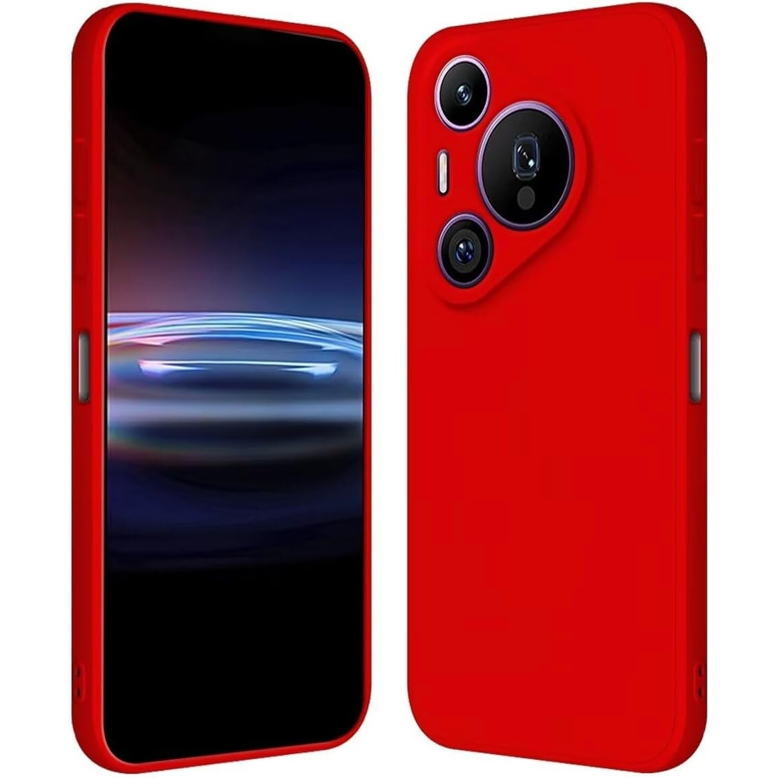 Husa de Protectie, Vafy, pentru Huawei Pura 70 Pro, Liquid Silicone, cu Microfibra pe Interior, Protectie Antisoc, Compatibil Incarcare Wireless, Rosu