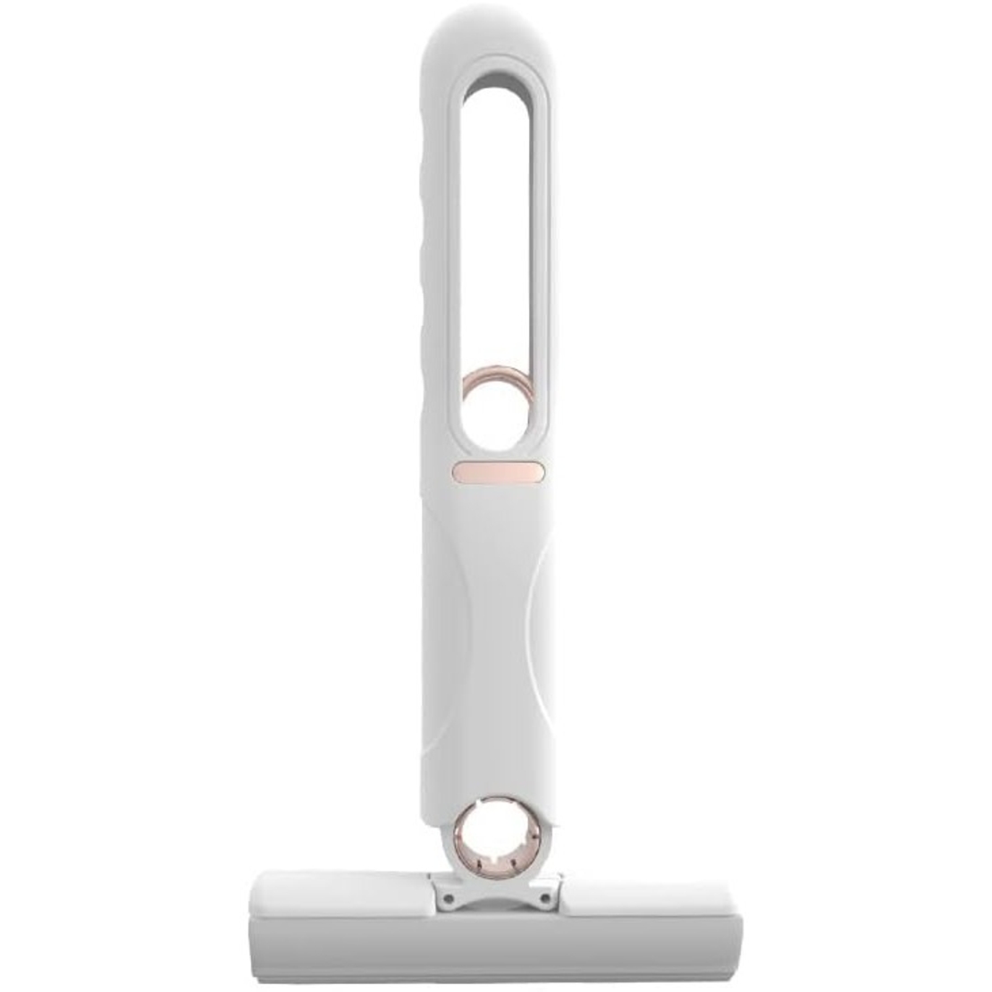Mop de mana Flippy, mini-portabil, cu sistem de stoarcere, dispozitiv de curatat manual, cu burete absorbant, material PVA, multisuprafete si geamuri, 29.5 x 15.5 cm, alb