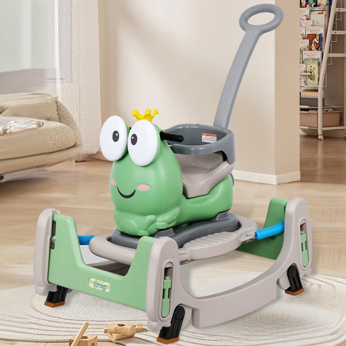 Masinuta Balansor Multifunctionala pentru Copii, Flippy, Model Cal Scooter de tip Masinuta Balansor, Varsta 1-3 ani, 93 x 80 x 58 cm, cu Maner, Verde
